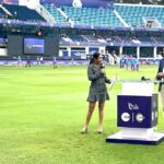 Sastika Rajendran Instagram – Pre-match scenes with Rusty and Sriram. A lot of discussions and a hell a lot of fun 🤩 

@russelarnoldofficial @sriram435 

Styled by @swetha.raghul 🌸

#DpWorldILT20 #T20 #UAE #CricketSafari #ILT20onZee #Dubai Dubai International Stadium