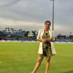 Sastika Rajendran Instagram - One for Salem 💚🍀 #TNPL2023 #StarSportsTamil #NammaOoruNammaGethu #NammaAatamAarambam 💫🏏 Make up @nira.makeovers