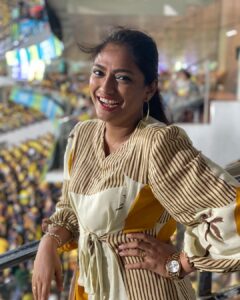 Sastika Rajendran Instagram - Into the finals we goooooo!!! 

#CSK ku periya periya periya #WhistlePodu 🥳🥳🥳

PC : @vishnowarrier