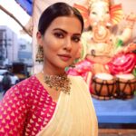 Sharmiela Mandre Instagram - Happy Ganesh Chaturthi 🙏 ಗೌರಿ ಗಣೇಶ ಹಬ್ಬದ ಹಾರ್ದಿಕ ಶುಭಾಶಯಗಳು 🙏 . . . . . . . Styled by @zoha.kabir Make up& hair @ganesh_makeover Jewellery by @velvetboxby