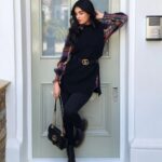 Shiny Doshi Instagram - "Embracing the winter chill in style ❄️🖤 #WinterElegance" Wearing:- @a.la.modebyakanksha London, UK