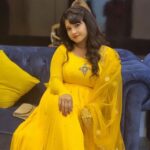Shubha Poonja Instagram - Pressmeet #3devithefilm Make up and hair by @lakshmimakeover6363 Its mango 🥭 season and I'm in allmango colors