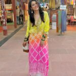 Simple Kaul Instagram - My visit to Dilli Haat 🤩 Outfit by - @mslila.india @deenetworkco Earrings by - @eagle.jewellers Styled by - @Styleitupwithraavi @littlepuffsofhappiness Makeup - @simarsinghmakeupartistry #indianwear #indianwearlove #indianfashion Dilli Haat, INA