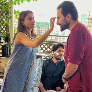 Soha Ali Khan Instagram - Tied together ❤️🧿 #rakshabandhan