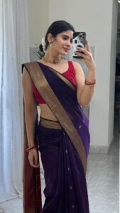 Soundariya Nanjundan Instagram - Embracing the elegance of sarees with a touch of mirror magic💙 . Sarees- @thenmozhidesigns Makeover & hairdo- @priyaprabu_artistry Jewelry- @kanakadhara_jewellery @rimliboutique . #JoshMeinAaja @officialjoshapp @joshapp.tamil . . . #soundariyananjundan #sarees #saree #sareelove #fashion #sareelovers #model #sareesofinstagram #ethnicwear #sareeblouse #silksarees #sareefashion #blogger #indianwear #sareeindia #reelsinstagram #actor #indianfashion #sareedraping #outfit #designersarees #fashionblogger #india #sareelover #sareestyle #instagram #instadaily #instagood # #reels Tamilnadu,India
