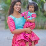 Sridevi Ashok Instagram - May the divine blessings of Durga Ma bring happiness and success to your life. May this auspicious festival bring light, happiness, and prosperity into your life. Happy Vijayadashami 🫶❤️🙏 Mom & Daughter combo dress : @io__fashion Photo : @ashok_chintala