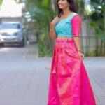 Sridevi Ashok Instagram - May the divine blessings of Durga Ma bring happiness and success to your life. May this auspicious festival bring light, happiness, and prosperity into your life. Happy Vijayadashami 🫶❤️🙏 Mom & Daughter combo dress : @io__fashion Photo : @ashok_chintala