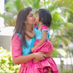 Sridevi Ashok Instagram - May the divine blessings of Durga Ma bring happiness and success to your life. May this auspicious festival bring light, happiness, and prosperity into your life. Happy Vijayadashami 🫶❤️🙏 Mom & Daughter combo dress : @io__fashion Photo : @ashok_chintala