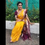 Srithika Instagram - “Some painters transform the sun into a yellow spot, others transform a yellow spot into the sun.” – Pablo Picasso . Saree @w2m_boutique Earring @kabijewellery . #yellow #yellowsaree #aaokkatiadakku #telugu #serial #shoot #hyderabad Hyderabad