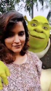 Sukrutha Wagle Instagram - Call me racist , I don't care.... But I love #greenskin men 
.
follow me on Josh. Link in bio
.
#sukruthawagle #shrek #shrekislove #shrekfilter