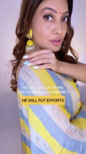Surabhi Prabhu Instagram - Nails 💅 Aren’t these very beautiful 🤩. Stick-on nails .. very affordable & re-usable comes with #diy kit .
.
Yes !!! he loves me and He does put efforts 💕 
I wonder how did I get so lucky 🤩
.
He knows my obsession for NAILS . He leaves no stone unturned to put that smile on my face 💕 
Along with the outfit he sends me customised nails set from @nakhaparvati . It took me exact 5min to wear these nails . Omg !! these customised nails go so perfect with my saari 💕 
Yes … you can call me obsessed with these NAILS… I use them for all my shoots . So from now onwards if you see my fancy nails in any post, then you know they are from #nakhaparvati .
My date went well 😍
.
.
.

Custom nails to match your outfit, and jazz up your OOTD look 😍
.

#ad #paidcollaboration 

.
.
Saari - @dressfolk Manjiri
Pink frock n top n polka dot cords - @urbanicsquad  @urbanic_in 
Bracelet- @cartier 
Chocolate - @roycechocolateindia 
Bouquet - @interfloraindia 
Jumkas- @myntra @myntrafashionsuperstar 
Bindi ( sindoor ) - @milapcosmetics 
.
.
Ufff @madhuridixitnene in this movie 😍😍😍 love her 
.
#nails #nailart #naildesigns #pressonnails #nakhaparvati #nailinspo #nailinspiration #nails2023 #classynails #nailsideas #artonnails #surabhiprabhu #amazonfinds #surabhi #stickonnails #indianwedding #indiandresses #weddingdress #mumbai #delhi  #diltopagalhai #madhuridixit