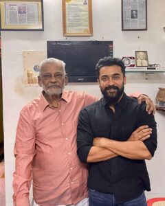 Suriya Instagram - Was thrilled to visit my mentor Prof. Dr. M. Robert, HOD of Commerce Department (1995 batch), Loyola College and take his blessings! Thank you for your prayer sir! #loyola #loyolite #mentor #blessings #loyolaalumni @loyolaalumniassociation