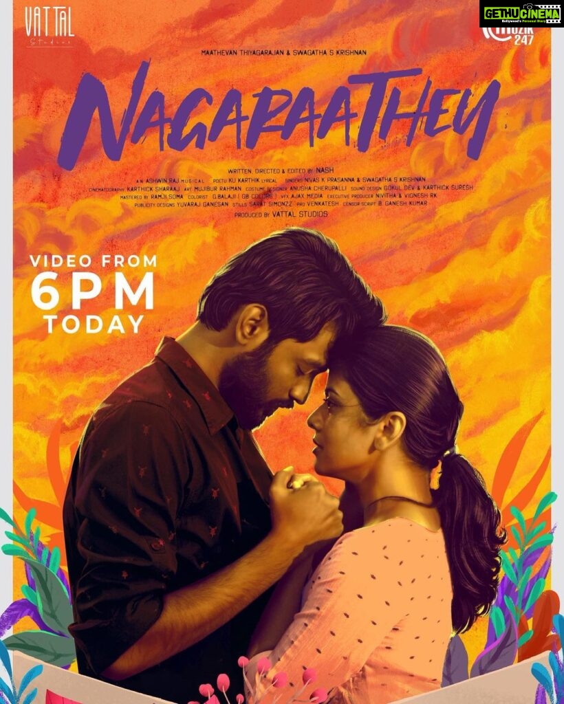Swagatha S Krishnan Instagram - My next work , This beautiful short musical love tale NAGARAATHEY Releases at 6pm today. Here the FL poster of #Nagaraathey . Need all ur love and support ♥ Ft. @singerswagatha as #Aadhira 💕 @the_maathevan as #Surya ✨ Single From Today 6pm 🫰🏻 @nivas.k.prasanna @kukarthikoffl @thisiseditornash @deejay_hashtag @sharaj_karthick @gbalaji @muji004art @karthick48khz @yuvraj_ganesan @sarath_simonzz @vattalstudios @the_fatgirl_speaks @editor_vigneshrk @prosrivenkatesh @insajid @muzik247in @radiocitytamil_ #NAGARAATHEY