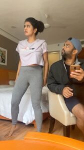 Swagatha S Krishnan Instagram - Reeling with Le’ Life Partner .. Guy is extremely pissed that i made him do this 😂#parentalguidanceadvised #comedy