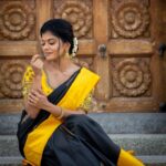 Swagatha S Krishnan Instagram - This was such a memorable shoot for many reasons. Firstly for the wonderful @milarajmakeup s talent, for keeping my skin tone intact and giving me my favourite kind of flawless makeup. This gorgeous saree in black and yellow from @kanchi_divine_collection , the wonderful @saransphotography on the camera , Mallipoo in malaysia from @sanas_garden and @raj_kumar_8211 for the impeccable hospitality and welcome ! Cant thank you guys for making me so comfortable throughout the shoot . Cant wait to be back in malaysia to see you all ♥️