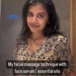 Swagatha S Krishnan Instagram - My serum application massage technique. This has worked personally in reducing sagging jawline and bloated under eyes . Ll soonly share the massage techniques if you use ayurvedic oils/essential oils for your regular massages. #skincare #serum #massage #facial