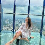 Tanya Sharma Instagram - Feeling high 😂🌈 . . Swipe right to see #influencers struggle 🥹 Wearing - @femi9.byas #vacation #travel #malaysia #love #grateful #photooftheday Sky Box at Sky Deck KL Tower