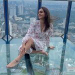 Tanya Sharma Instagram - Feeling high 😂🌈 . . Swipe right to see #influencers struggle 🥹 Wearing - @femi9.byas #vacation #travel #malaysia #love #grateful #photooftheday Sky Box at Sky Deck KL Tower