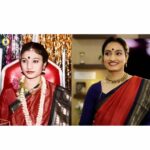 Vaishnavi Gowda Instagram - Like mother! Like daughter! 😇 Wedding saree is extremely special for a girl ✨ Wore my Amma’s wedding saree ♥️