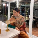 Aanchal Sharma Instagram - Simplicity and sophistication at the same time… Thank you mamu (in law) for this beautiful saree🧡🧡 . . HMUA @binjeeta_hairstylist @shrushaa Jewellery @sbd_nepal