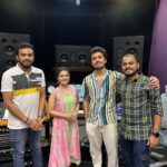 Aarya Ambekar Instagram - It was such a happy moment for me yesterday to sing for @padmanabh.official_ the little boy we fondly used to call Paduklya 😁whos now grown into a fantastic music composer!! Khup kautuk!!🤗 Can’t wait for everyone to listen to the Lavani we recorded yesterday!!!✨🧿😇 Dawn Studios
