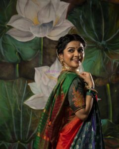 Aarya Ambekar Instagram - Love classy Hand Embroideries?!! Check out the brand I recently did a great photoshoot for! 
@srujana_by_ruttuja !!! 
.
.
Pune based Srujana is one and only a brand where you can get a custom-made outfit for any occasion, festival, and weddings. 

Rutuja kelkar is the designer founder of Srujana brand who has knowledge and sense of designing. She specializes in hand embroidery. She designs western outfits as per your demand, choices, and personality. 

Designer & Stylist- @srujana_by_ruttuja
Lensed by @chiaroscuro__7 ecstasymotionpictures
Makeup by - @harshad_makeupatist

सृजना | Srujana 
Brand for every occasion and festival. 
Brand of customized and designer outfits. 
Contact details : 8308435599

#designing #indianwear #singermodel #bridalwear #traditionalwear #navarisaree #marathisinger #marathigirl #gorgeouslook #beingmaharashtrian
.
___
#aaryaambekar #srujana #handembroideredblouses #indianattires #indiantraditionalattires #maharashtrianattire #maharashtriantraditional #nauwarisarees #maharashtrianphotoshootposes #navvarisareeposes
