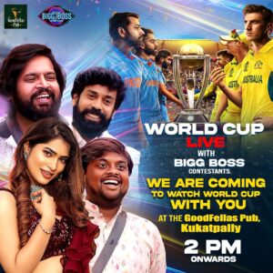 Aata Sandeep Instagram - See you all @thegoodfellashyd ❤️✨ 
Location : The GoodFellas Pub, Kukatpally Y Junction, Above Kia Showroom, Hyderabad 
We are coming to watch World Cup live with you all😍 Team India💪🏻 🏏 
@tastyteja @aata_sandeep @bholeofficial1

#worldcup #biggboss #india #indiancricketteam #worldcup2023 #teamindia #subbu #subhashree #tastyteja #aatasandeep #bholeshavali #biggboss7 #biggboss7telugu