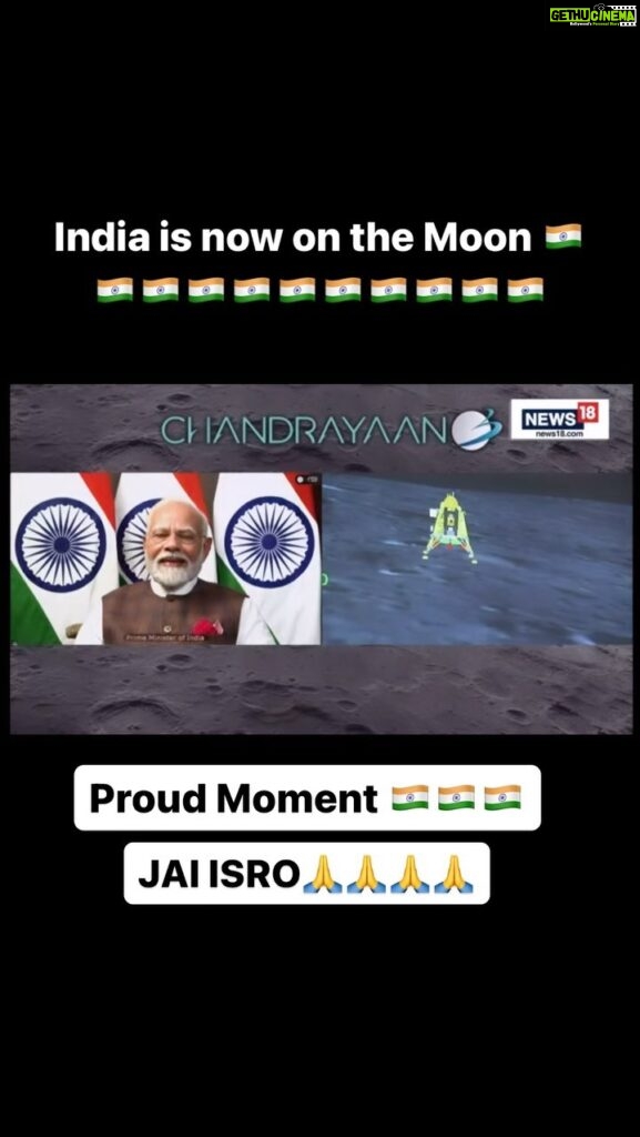 Aata Sandeep Instagram - India is now on the moon🇮🇳🇮🇳🇮🇳🇮🇳🇮🇳🇮🇳🇮🇳 @isroindiaofficial GREAT MOMENT 🇮🇳🇮🇳🇮🇳🇮🇳