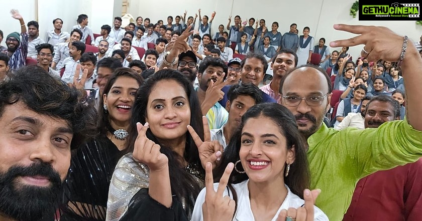 Aata Sandeep Instagram - Thank you KBN degree collage for showering so much of love on us♥️ Love You Too Promotions at KBN Degree collage. K.B.N. College , Vijayawada