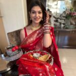 Aditi Gautam Instagram - 🧿🧿🧿 . . . . . . . #picoftheday #karwachauth #karwachauthspecial #love #red #eternity #explorepage #trend