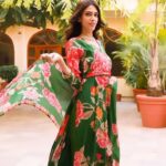 Aditi Vats Instagram – “Verde Petal Symphony”

Outfit Description:

“Verde Petal Symphony” is blooming petals poetry ensemble from the “The Mystic Mirage Collection”.

In the embrace of pure chinon fabric, this radiant green Anarkali suit blooms with the elegance of a garden in full spring. 

Delicate flower prints cascade gracefully, painting a vivid picture of nature’s beauty. 

The flared translucent sharara adds a touch of whimsy to the ensemble, while the modern style dupatta drapes with effortless allure, adorned with intricate handwork that mirrors the intricate details of a blooming blossom on the neckline.

Order Placement:
For pricing and order placement , please reach us via DM or email at support@jvyal.com

#jvyal #jvyal #ethnic #ethnicwear #beautifuloutfit #dresstokill #beauty #outfitstocravefor #brand #thingstowear #loveindianwear #indianwear #indianwearlove❤️🇮🇳