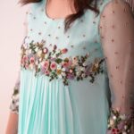 Aima Rosmy Sebastian Instagram - Captivating Gardenia: Blossoms Unleashed through Exquisite Thread Embroidery 💐 Wearing @tazzels3 👗 Click by @vineethphotos 📸 . . . . . . . #trending #fashion #instafashion Muweillah Comercial, Sharjah UAE