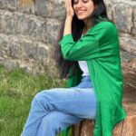 Aishu Instagram - Moo💅 #aishuads #brighteyesbabes #photooftheday #ootdfashion #ootd #greenaesthetic #nature #allsmiles