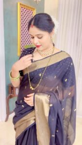 Akshaya Deodhar Instagram - सुख कळले..!🥰
.
.
Beautiful Saree by @karigaree_handmade 
Jewellery by @tantuh_wirehandmadeartistry 
.
.
.
.
.
#AkshayaDeodhar #HardeekJoshi #makarsankranti #AkshayaHardeek #AHa #Reels #trendingreels ❤️