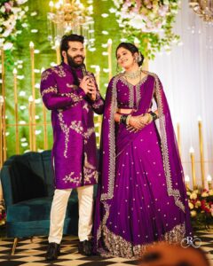 Akshaya Deodhar Instagram - Magical Evening with our loved ones..!✨💜
.
Photos by @sevenvowstories 
Hardik’s outfit & styling by @atarabynamitakataria 
Akshaya’s Outfit & styling by @atarabynamitakataria 
Jewellery by @sanagarkarjewellers_official @prasad.nagarkar
Akshaya’s Hair: @komalpashankar_makeupartist 
Akshaya’s Makeup: @madhurikhese_makeupartist 
Hardeek’s Hair & Makeup- @makeovers_by_rahul 
Event decore & management @a3eventsandmedia 
Event planner @bhagatamol 
Location- @siddhigardensandbanquets
Managed by @wechitramedia @n.i.d.s_ @amolghodake_ 
.
#AHa #AkshayaHardeek #HardeekJoshi #AkshayaDeodhar #Reception