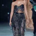 Alaya F Instagram - Soooo happy to have been the showstopper for @geishadesigns by Paras and Shalini at @lakmefashionwk to the INSANE music of @madboymink 🖤 #GeishaDesigns #ParasAndShalini #EveningCouture #TheCocktailGownEdit #WithLoveFromGeisha Styling - @sheefajgilani Hair stylist - @souravv_roy Make up - @makeupbyriddhima Video - @lakmefashionwk
