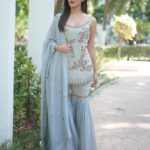 Amyra Dastur Instagram - Sharara Sharara 🎶🎵🎶 . . . Wearing @arbyrheakapoor Styled by @thenanditakohli Assisted by @bavleensethi HMUA @makeupbysoniakrishna Chandigarh, India
