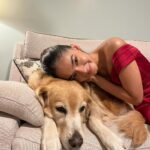 Anushka Sen Instagram - cuddles with my cutie 🐶✨💜🥰