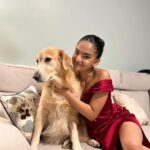 Anushka Sen Instagram - cuddles with my cutie 🐶✨💜🥰