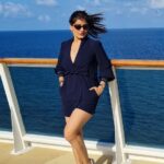 Archana Gupta Instagram - A nice blue sky With a deep blue sea Was all she needed To set her free ✨️ . . . . . . . . . #wednesdaywisdom #beautiful #blue #trendingnow #reels #archannaguptaa #actresslife #stylish #fashionnova #travellovers #cruise #livelife #travelreels #instareels #ocean #sealovers #cruisetime