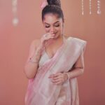 Arya Instagram - I love it … I draped it … Saree @kanchivaram.in MUA @shoshank_makeup Styling @sabarinathk_ Draping @draping_damini Jewelry @goodwillcollectionskerala Photography @plan.b.actions @jibinartist Asst @dayonphotos Art @silvester_attractte Studio @maxxocreative #trendingnow #saree #sareelovers #drape #silk #tissue #fashion #makeup #aryabadai #pastel #happiness #kanchivaram
