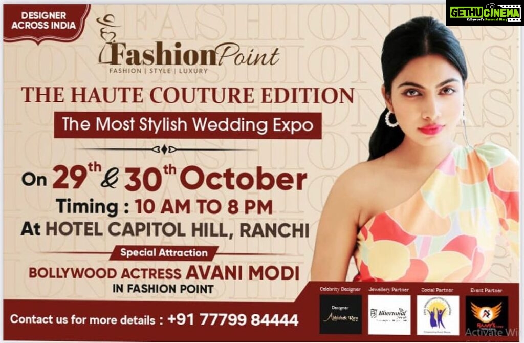 Avani Modi Instagram - See you soon #Ranchi @fashionpointexhibitions 🥰
