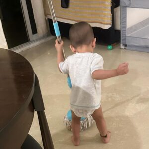 Chinmayi Instagram - Son thinks he is cleaning. This sorta help I wasnt expecting this Deepavali 😂