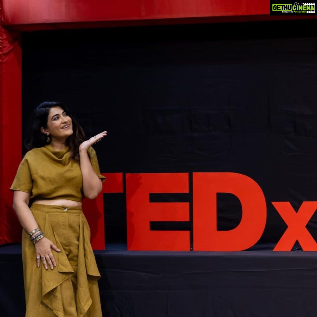 Denisha Ghumra Instagram - TEDx Talk day was a good day. Looking back at my entire journey, made me feel so good about myself. We often forget where we came from and how we started 🌸 . Thank you @vatsal_1994 @myrjdhara 🤍 . Outfit - @houseoffett Styled by - @ishhaa_nagar MUAH - @brides_byhetnajadeja Jewellery - @thejewelstudiio . #tedx #tedxtalks #tedxspeaker #tedxyouth #tedxwomen #tedxindia #lifejourney #beinganactor #changingperceptions #nealdonaldwalsch #conversationswithgod #loveisallthereis #denishaghumra