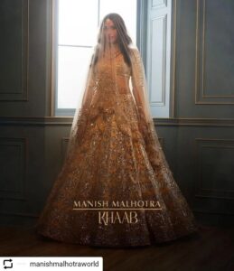 Heena Achhra Instagram - #Repost @manishmalhotraworld with @let.repost 
• • • • • •
A longing graceful #mmveil layers a bride's emotion from all, preserving her sacred love. 
She adorns a Crème brûlée dupion crepe lehenga embroidered in delicate scallops with mukaish, metallic sequins, and antique metallic zardozi threads.

#Khaab Bridal Couture 2022 

@manishmalhotra05 

Jewellery: Manish Malhotra Jewellery by Raniwala 1881
@manishmalhotrajewellery 

Production: Manish Malhotra Productions with the line producers @ikp.insta

Photographer: @tarun_khiwal

Stylist: @harshad.fshn
Hair: @cristianocpereira
Make up: @deepa.verma.makeup
Talent:  @heerachhra

#ManishMalhotra 
#ManishMalhotraWorld #manishmalhotrajewellerybyraniwala1881 #ManishMalhotraVows #ManishMalhotraLabel #ManishMalhotraProductions #ManishMalhotraJewellery #ManishMalhotraVows #bride #bridal #bridaldress #bridesofindia #brides #indianbride