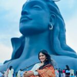 Kalyani Anil Instagram - 🙏🏻🤍 👗 @geesahh_designs 📸 @sonu_.sajeev 😘 #adiyogi Adiyogi Coimbatore