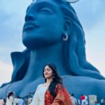 Kalyani Anil Instagram - 🙏🏻🤍 👗 @geesahh_designs 📸 @sonu_.sajeev 😘 #adiyogi Adiyogi Coimbatore