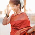 Kalyani Anil Instagram - 🪞🌞✨ Saree @anicham_boutique 📸 @travancoreads @jithuthampifm 🎨 @momentssbyelementricx