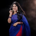 Kalyani Anil Instagram - Jumkha ❤️‍🔥 Earings @pretty.jewelbox 📸 @travancoreads @jithuthampifm Saree @geesahh_designs