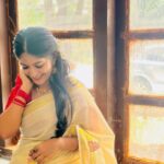 Kalyani Anil Instagram - Onam’23 🌼♥️ Onam series -3🌼 #marivanious Neckset @_vr_jewels_ Blouse from @geesahh_designs Thanku @brides_of_deepthi for this hairstyle😘 📸 @namitha_merin_george 🫶🏻 Mar Ivanios College